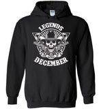 Legends are born in December, skull gun birthday's gift tee shirt