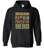 Husband fathor protector hero dad father's gift tee shirt