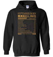 September born facts servings per container, born in September, birthday gift T-shirt