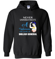 Never underestimate a woman who works at dollar general strong flower tee shirt