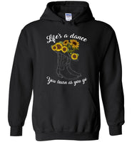 Life's a dance you learn as you go cowboy boots hat sunflower Tee shirt