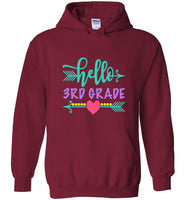 Hello third 3rd grade first day back to school tee shirt hoodie