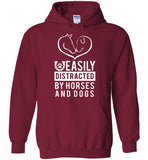 Easily distracted by horses and dogs tee shirt hoodies