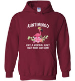 Auntimingo like a normal aunt but more awesome flamingo tee shirts