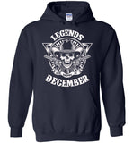 Legends are born in December, skull gun birthday's gift tee shirt