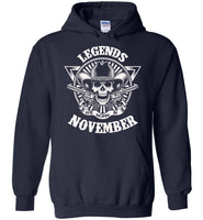 Legends are born in November, skull gun birthday's gift tee shirt