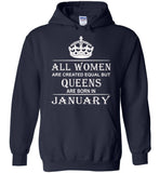 All Women Are Created Equal But Queens Are Born In January T-Shirt