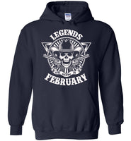 Legends are born in February, skull gun birthday's gift tee shirt