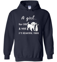 A girl her dog and wine it is a beautiful thing T shirt
