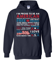 I'm Proud To Be An American Free Love This Land God Bless The USA T Shirt