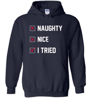 Naughty, nice, I tried Christmas funny T-shirt