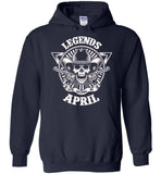 Legends are born in April, skull gun birthday's gift tee shirt