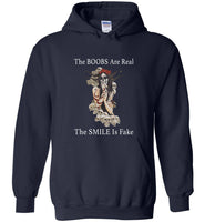 The Boobs are real smile is fake skull lady tee shirt