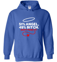 51% Angel 49% Bitch Do Not Push It Tee Shirt Hoodie