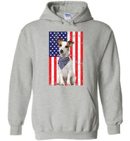Rat Terrier Dog wearing bandana american flag independence day tee shirt