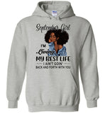 Black September girl living best life ain't goin back, birthday gift tee shirt for women