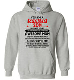 I'm a spoiled son property of freaking awesome mom, born november, mess me, the beast in her awake Tee shirt