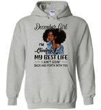 Black December girl living best life ain't goin back, birthday gift tee shirt for women