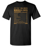 July born facts servings per container, born in July, birthday gift T-shirt
