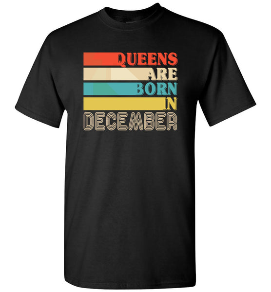 Queens are born in December vintage T shirt, birthday's gift tee for women