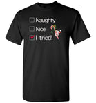 Naughty, Nice, I tried Christmas Funny T Shirt