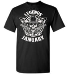 Legends are born in January, birthday's gift tee shirt