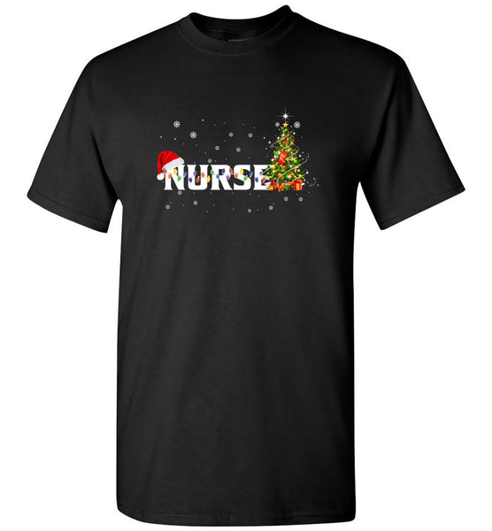 Nurse Christmas Santa Hat Holiday Xmas T Shirt