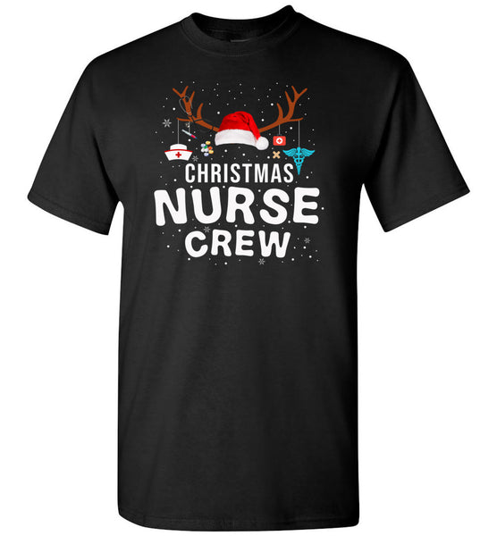 Christmas nurse crew Hat Santa claus Reindeer T-shirt