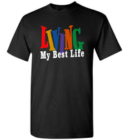 Vintage colorful Living my best life T shirt