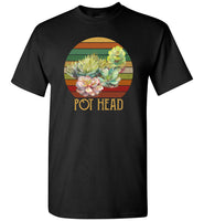 Succulent plants pot head vintage retro gift Tee shirt