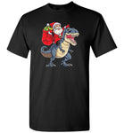 Santa Riding Dinosaur T-Rex Christmas Funny T shirt for men and women