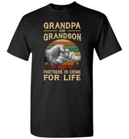 Grandpa and grandson partners in crime for life father's day gift vintage Tee shirt