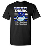 Police Daddy Shark Blue Line Funny Gift Shirt, Father's day gift tee
