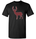Red Plaid Deer Matching Buffalo Family Pajama Tee Shirt