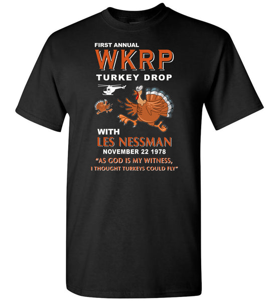 First Annual WKRP Turkey Drop With Les Nessman November 22 1978 Gift Shirt