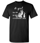 A girl her cat and wine it is beautiful thing T shirt