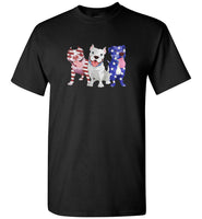Pitbull dog america flag tee shirt