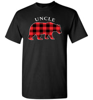 Red Plaid Uncle Bear Matching Buffalo Family Pajama T Shirt