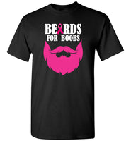 Beards for boobs cancer pink ribbon Tee shirt