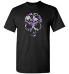 Purple floral skull T shirt