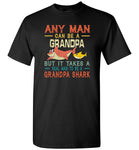 Real man to be a grandpa shark t shirt, gift tee for grandpa