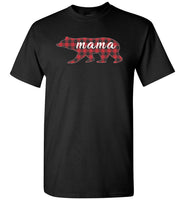 Red Plaid Mama Bear Matching Buffalo Family Pajama T-Shirt