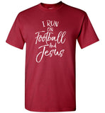 I run on football and jesus tee shirt hoodie