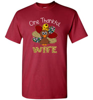 One Thankful Turkey Wife Thanksgiving Leopard T Shirt