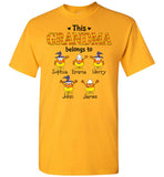 Personalized Grandma Belongs to Grandkids Custom Name Candy Halloween Gift Idea For Mimi Nana Gigi Mom T Shirt