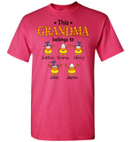 Personalized Grandma Belongs to Grandkids Custom Name Candy Halloween Gift Idea For Mimi Nana Gigi Mom T Shirt