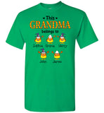 Personalized Grandma Belongs to Grandkids Custom Name Candy Halloween Gift Idea For Mimi Nana Gigi Mom T Shirt