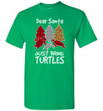 Dear Santa Just Bring Turtles Lover Plaid Christmas Tree Xmas Gift T Shirt