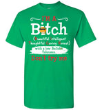 I'm A Bitch Beautiful Intelligent Thoughtful Caring Honest Low Bullshit Tolerance Don't Try Me Emoji T Shirt