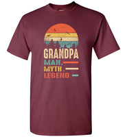 Grandpa man myth legend vintage retro father's day gift tee shirt